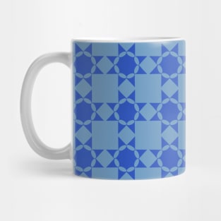 Cerulean French Star Patchwork Pattern Mug